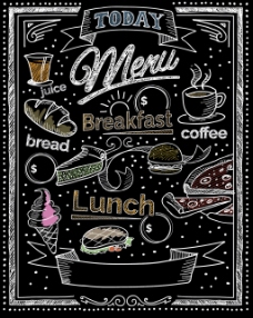 简约西餐黑板报,奶茶店手写创意黑板图,创意小板报图片,西餐厅黑板