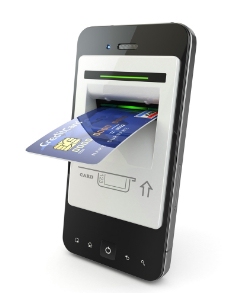 银行卡与智能手机图片