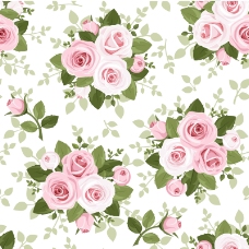 粉色玫瑰花束无缝背景