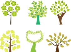 绿色树木 插画图片