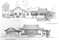 建筑素材中国古建筑建构画法素描素材