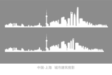 中国上海城市建筑剪影图片