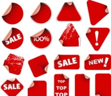 红色减价销售装饰矢量素材图片