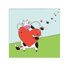 儿童画 奶牛的爱图片