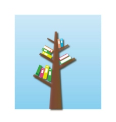 书本卡通树木造型书架图片