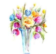手绘水彩花卉高清图图片
