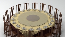 3D桌椅组合模型(MAX 3D模型)