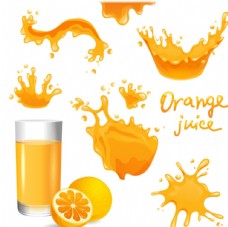 餐饮飞溅橙汁饮料