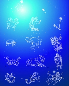 天空中的12星座图片