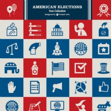 美国选举元素图标矢量素材