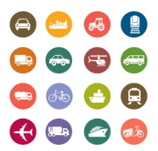 彩色交通运输图标图片