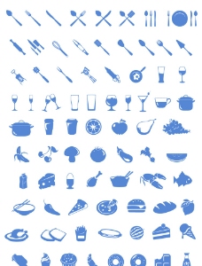 标识图形餐饮图标餐具食材图形标识图片