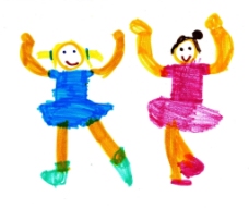 跳舞儿童手绘图片