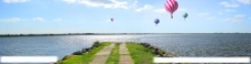 大海氢气球海滩图片