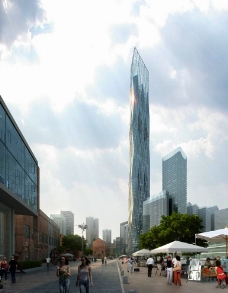 商业街金融大厦景观图片
