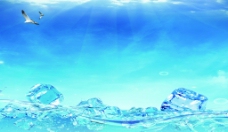 冰块清凉广告冰山背景图片