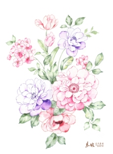 水墨手绘大花卉