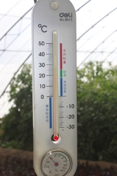 蔬菜大棚里的温度计图片