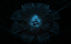 科幻蓝色花朵图片