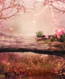 浪漫粉色景观图片