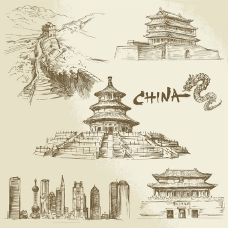 中国名建筑插画