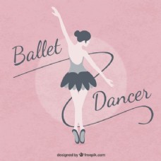 芭蕾舞女演员在平面设计一个粉红色的背景