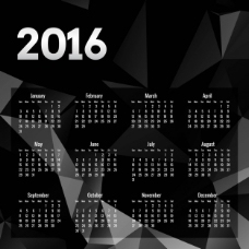 黑多边形2016日历