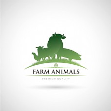 猪矢量素材牧场logo设计