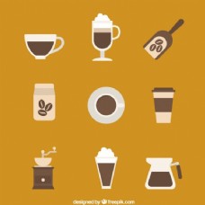 咖啡杯咖啡的图标集