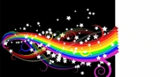 欧式边框矢量时尚炫酷彩虹粒子素材背景图片