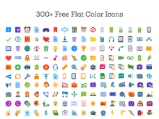 300个色彩丰富的扁平化图标SVG