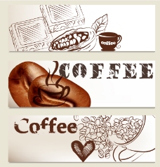 咖啡杯手绘咖啡banner