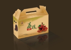 荔枝手提式水果包装盒设计效果图PSD