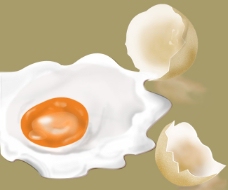 打破的鸡蛋营养蛋白美味健康食品PSD下载