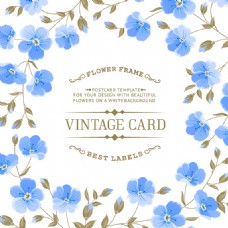 矢量花卉蓝色花卉装饰卡片设计矢量素材