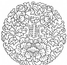 清代团花图案中国传统图案0011