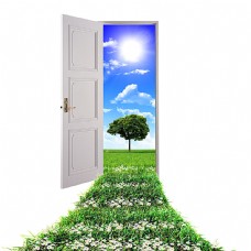 门与自然风景高清图片