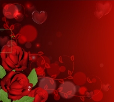 七夕情人节红色玫瑰背景素材