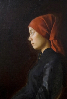 戴红头巾的女人图片