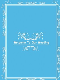 婚礼舞台蓝色婚礼迎宾图图片