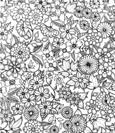 纸纹黑白花朵复杂剪纸底纹图片
