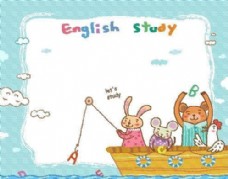 英语学习动物漫画矢量EPS21