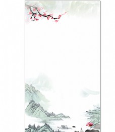 山水风景中国山水画背景图片