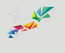 饰角三角形立体色块装饰1