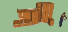 床、柜SketchUp床柜组合模型原创