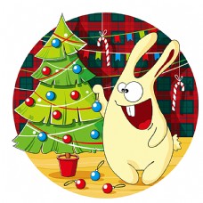 圣诞树和兔子图片