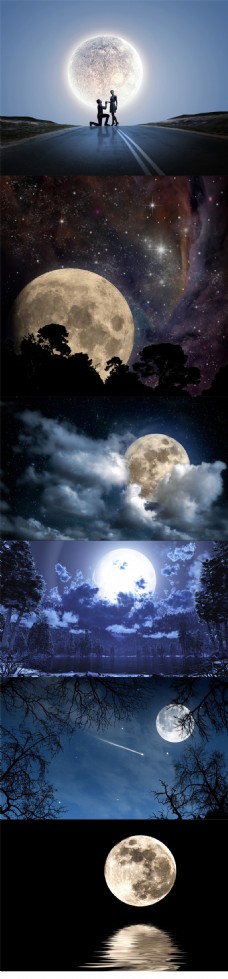唯美背景月亮月球唯美星空背景图片