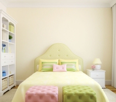 时尚家具绿色清新卧室效果图