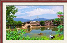 餐厅乡村旅游风景画图片