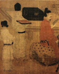 中堂画琉璃堂人物图人物画中国古画0145